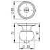 Защелка межкомнатная 6082 BL-E черная кл/ф